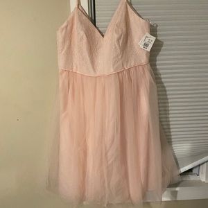 Petal Pink Lace and Tulle Bridesmaid Dress